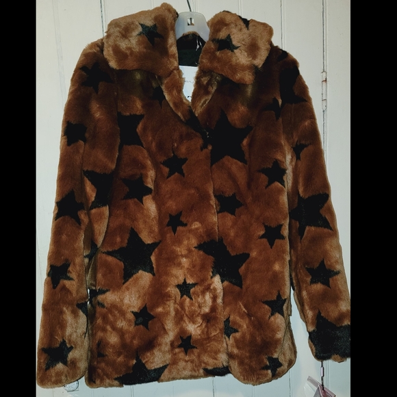 Avec Les Filles faux fur star jacket boho bliss vtg retro insp Fuzzy Coat - Picture 4 of 13